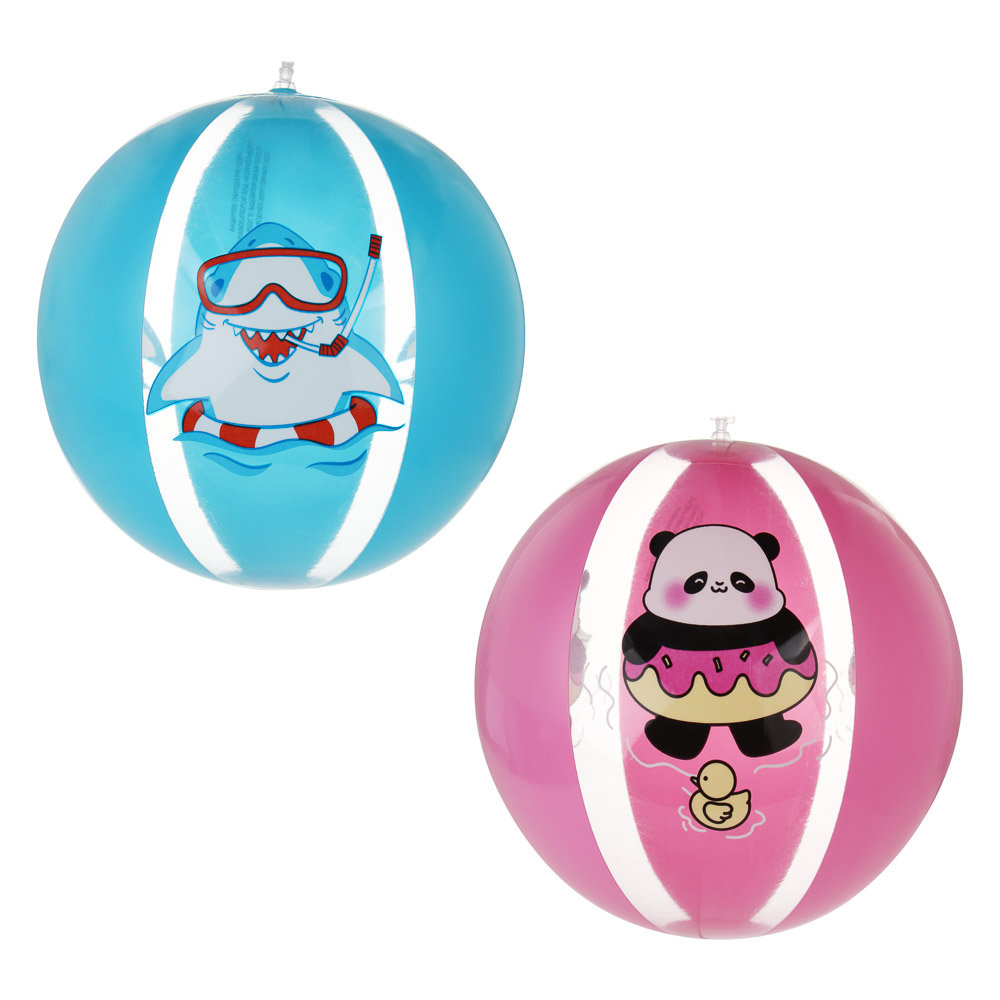 Мяч пляжный надувной, тм BY SPORT, 38см, ПВХ, 0.18мм, 2 дизайна - #1