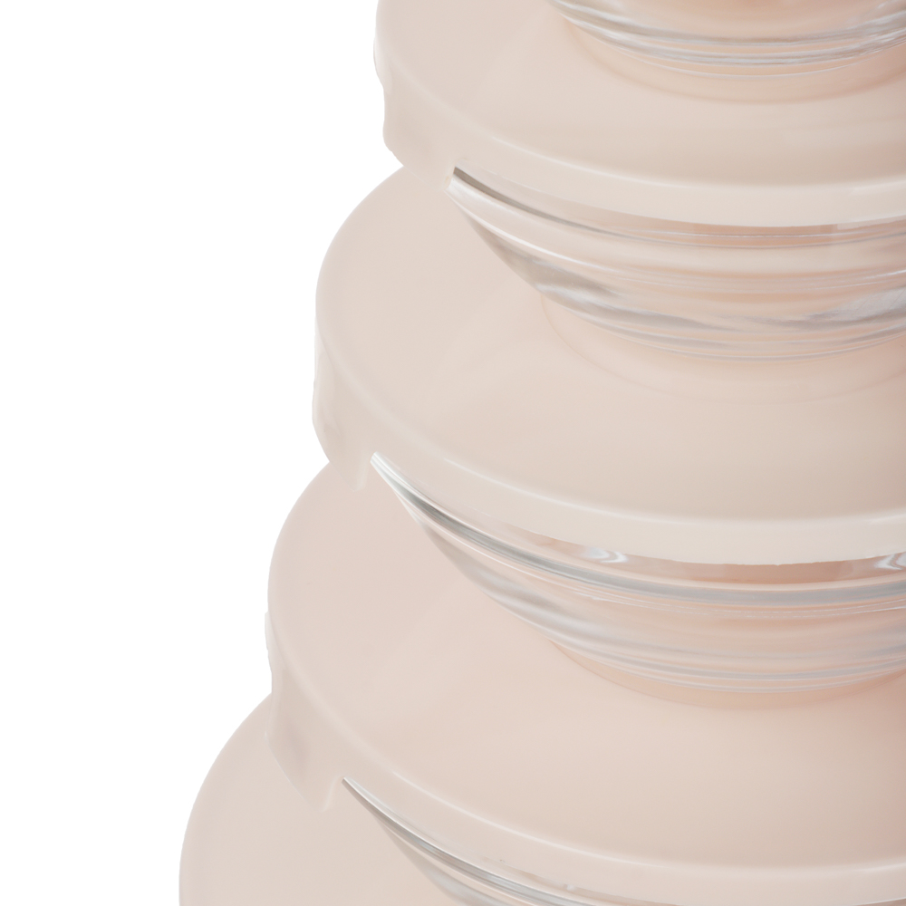 MILLIMI Набор салатников с крышкой 5 шт: 900/ 500/350/200/130 мл, стекло, пластик, бежевый - #2