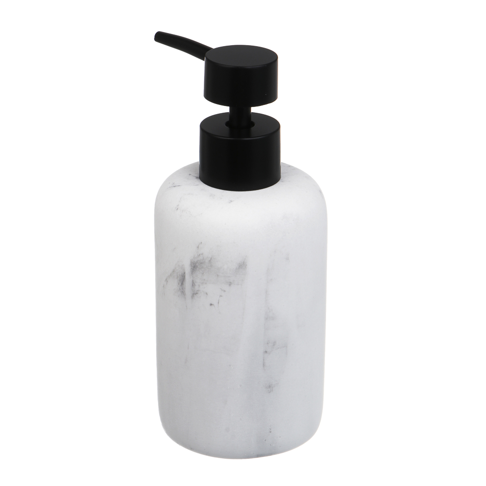 Диспенсер для жидкого мыла тм VETTA Мрамор, 300мл, смола (полирезин), бело-серый, 7,4x7,4x16,5см - #4