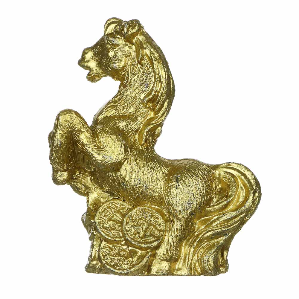 СНОУ БУМ Фигурка лошадки 4,5x2x5 см, золотой, полистоун - #4