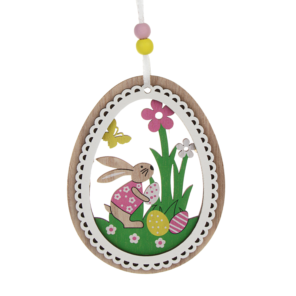 Подвеска декоративная пасхальная тм LADECOR деревянная, 12 см, 2 цвета - #2