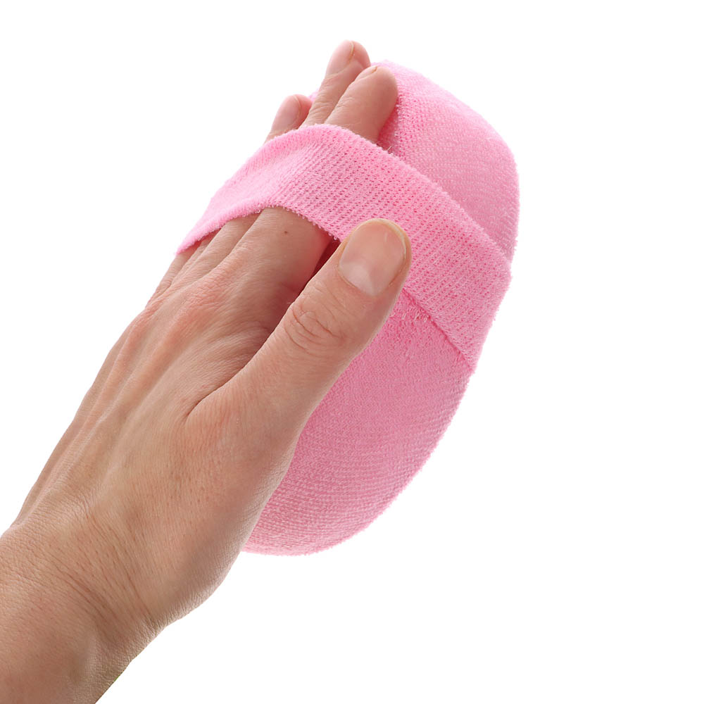 ЮL Мочалка банная объемная овальная на поролоне, рами, хлопок, 14,5х11х4,5см, 3 цвета, МЭ24-01 - #4