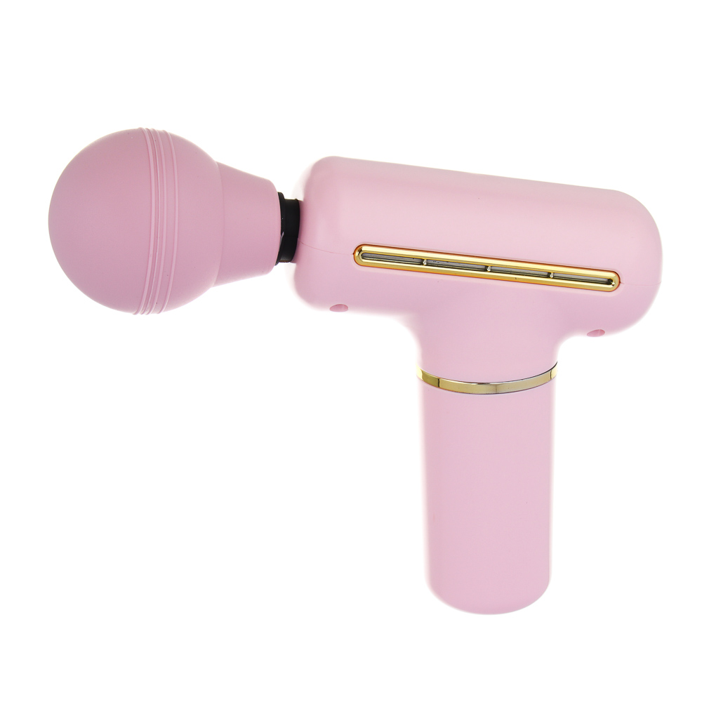 LEBEN Массажёр перкуссионный, 4 режима, розовый, 1200 мА/ч, сила удара 10-12кг - #2