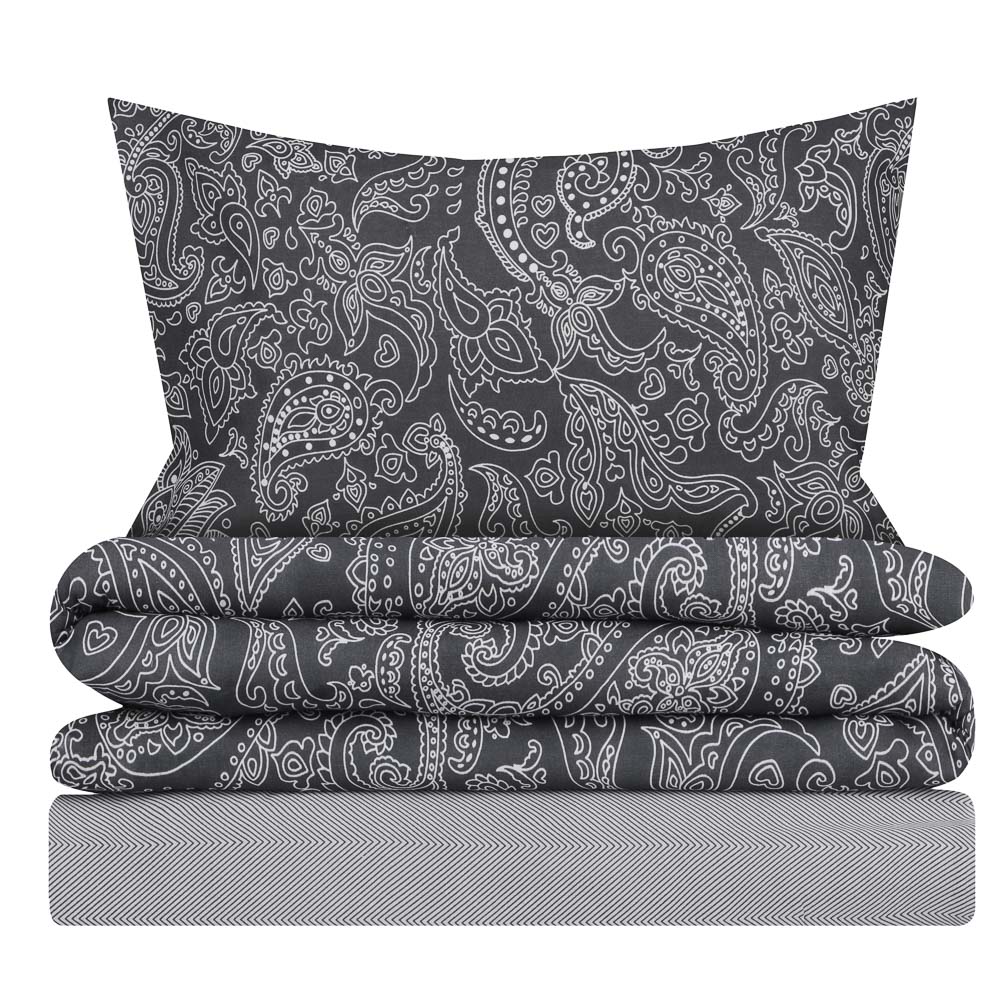 PROVANCE Фрэя Комплект постельного белья евро (4 предмета), бязь, 100% хлопок, серый - #1