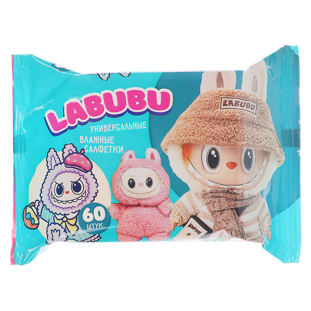 Салфетки влажные Labubu универсальные Mix, 60шт - #5