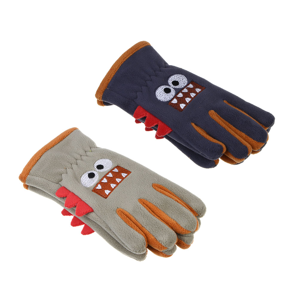 GALANTE Перчатки детские флисовые с декором, р.14, 100% полиэстер, разноцветные, ОЗ25-33 - #1