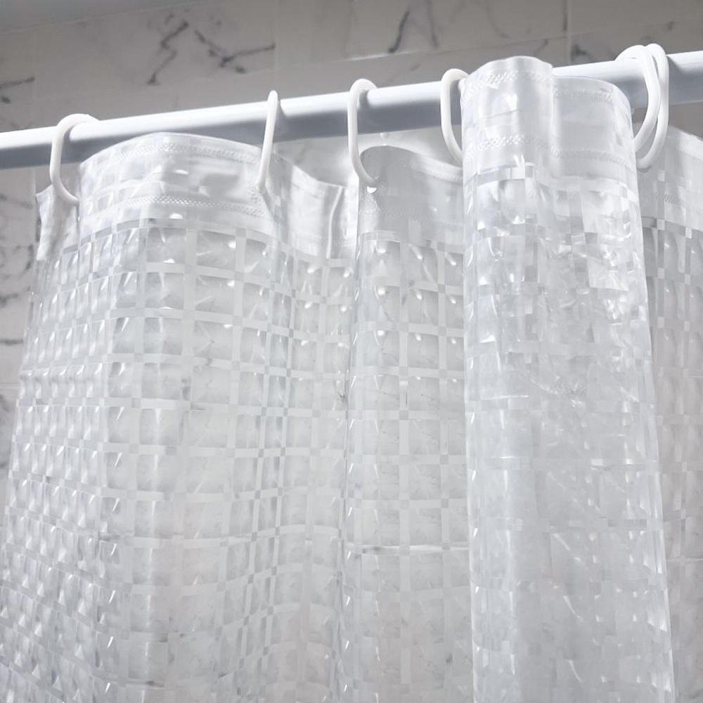 Штора для ванной 3D геометрия 180х180см (12 колец), ПЕВА - #1