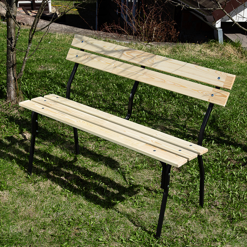 Скамейка "ХИТ" 118x51x86 см, древесина хвойных пород + металл - #8