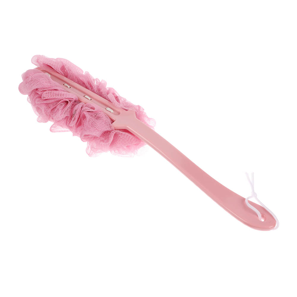 ЮL Мочалка банная с массажным эффектом с ручкой, полиэтилен, пластик, 41,5см, 3 цвета, МС24-05 - #4