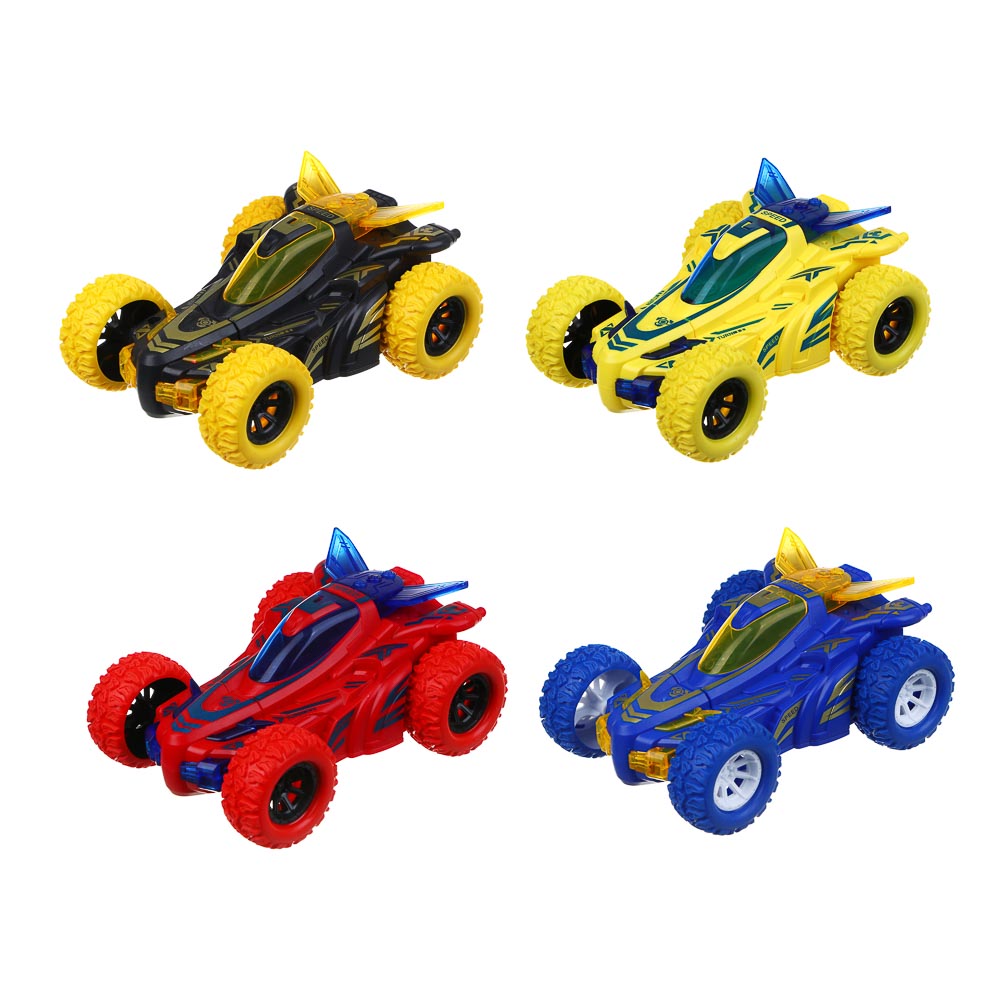 ИГРОЛЕНД Машинка трюковая, свет, разворот, 3хLR41, АBS, РР, 12x9,5x5,5см, 4 дизайна - #2