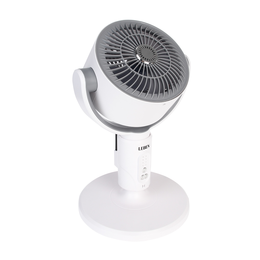 Вентилятор напольный тм LEBEN 10Вт, 5 скоростей, диаметр 19см, 3.7в/4000мАч, таймер, пульт ДУ, белый - #9