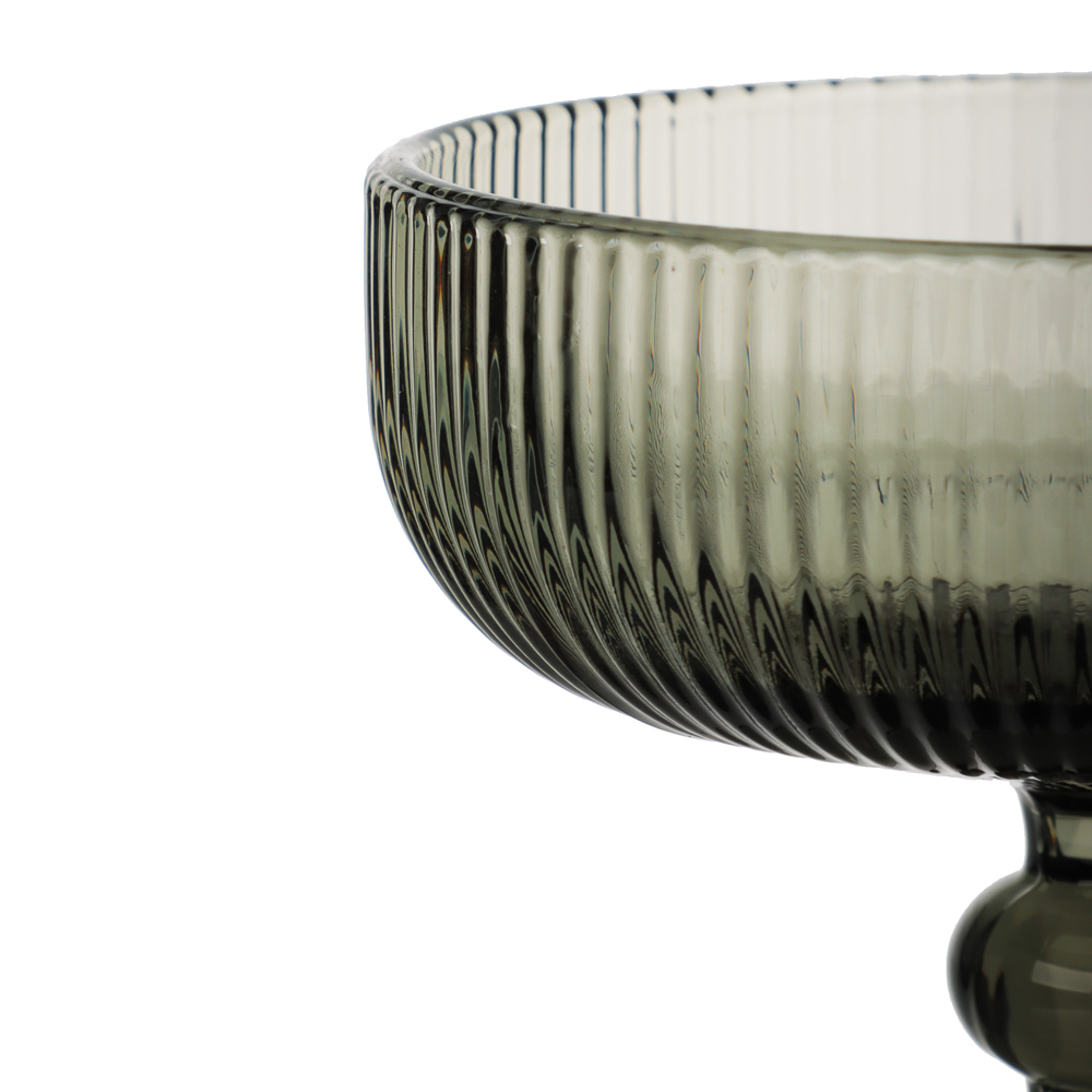 MILLIMI Бокал-креманка Грея, 250мл, стекло, серый, рифленый - #4