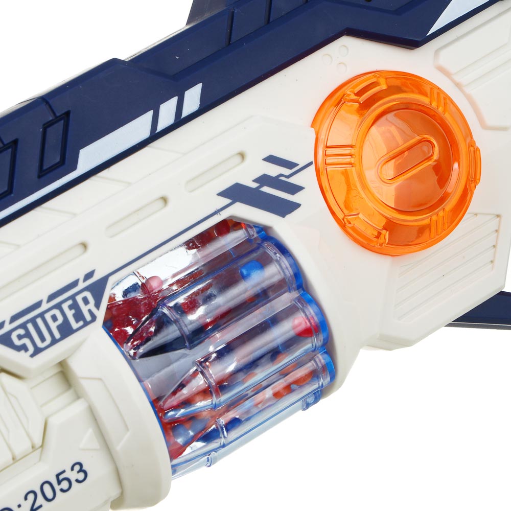 ИГРОЛЕНД Пистолет "Мегапушка", свет, звук, 3хАА, ABS, 28,5х15х4,5 см, 2 диз - #6