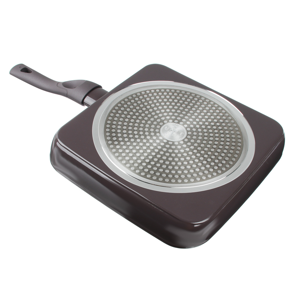 SATOSHI Валькур Сковорода-гриль литая 26х26см, антипригарное покрытие мрамор, индукция - #2