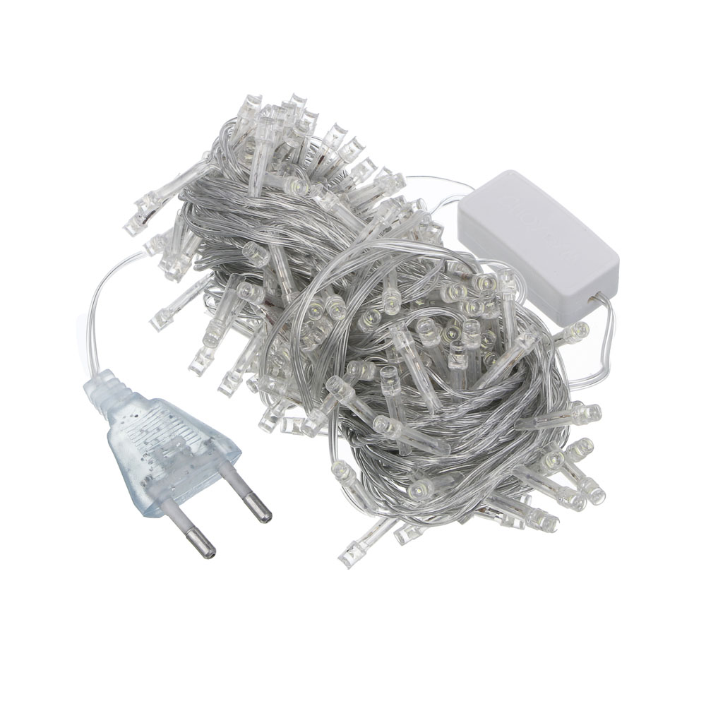 СНОУ БУМ Гирлянда эл. вьюн 14м, 180 LED, белый, пост. свечение, ПВХ прозрачный, 220В - #2
