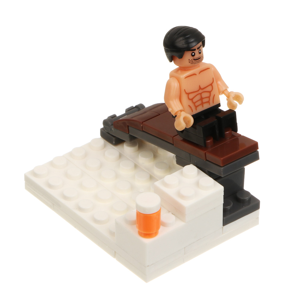 ИГРОЛЕНД Конструктор "Тренажерный зал" 6 в 1, в банке, 6,5х9 см, ABS, 6 видов - #10