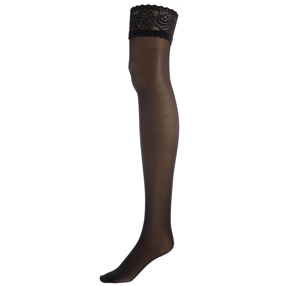 GALANTE Afoso Чулки с ажурной резинкой 20 DEN, 85% полиамид, 15% эластан, размер 3/4, цвет черный - #2