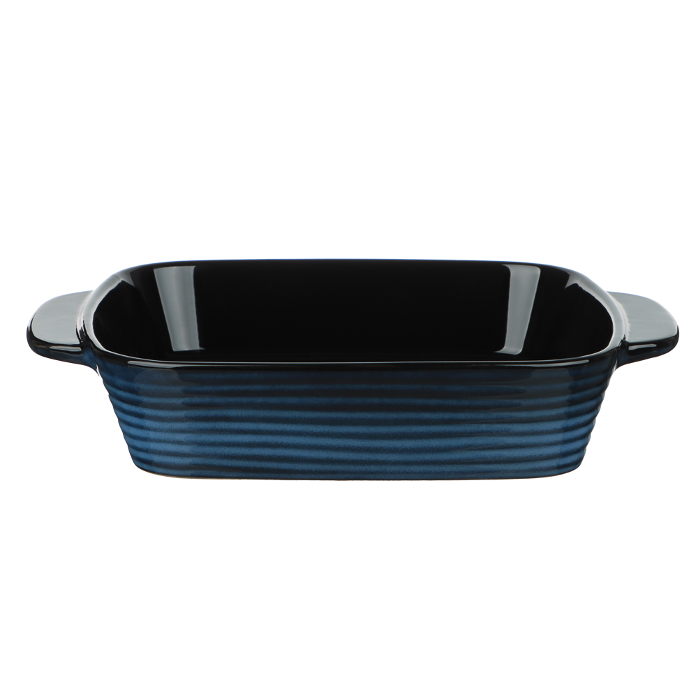 Форма для запекания и сервировки квадратная 26х21х5см тм MILLIMI синий, керамика - #4