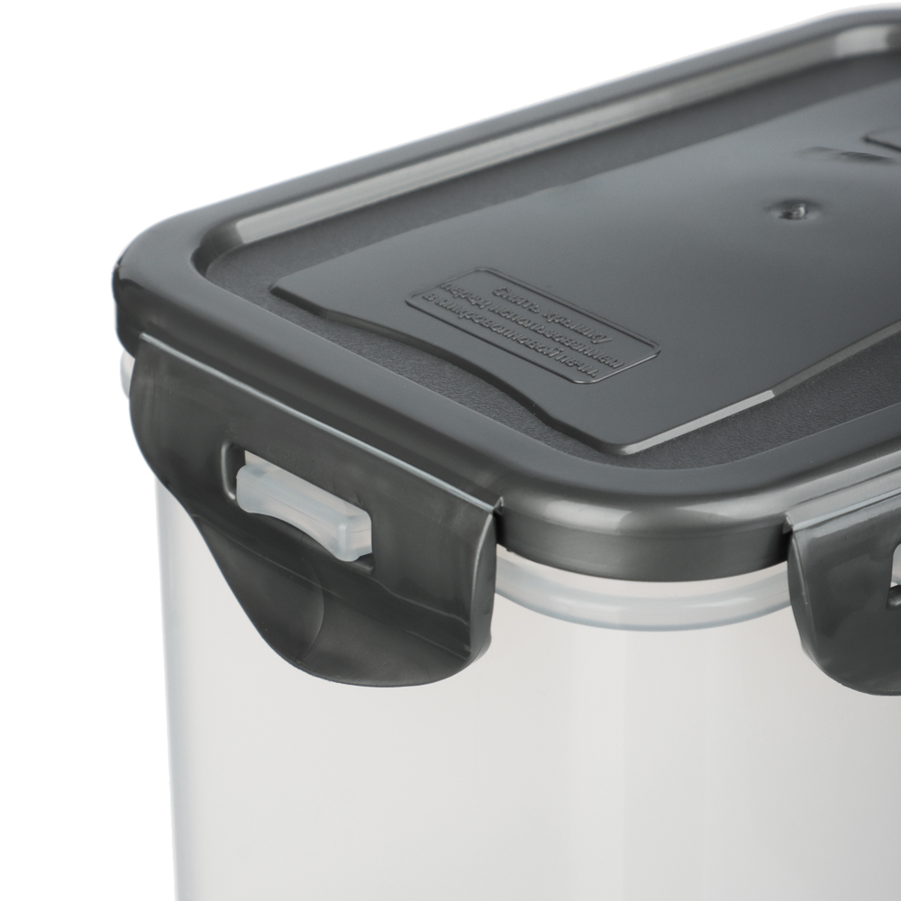 Контейнер герметичный для СВЧ с защелками, 0,63л, 130х100х85мм, пластик - #2