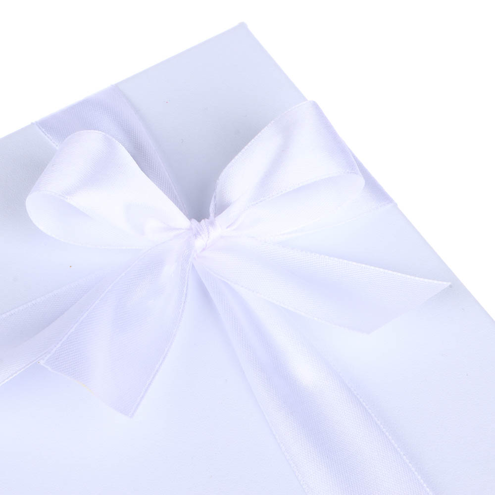 Коробка подарочная с бантом белая, 23x19x13 см - #4