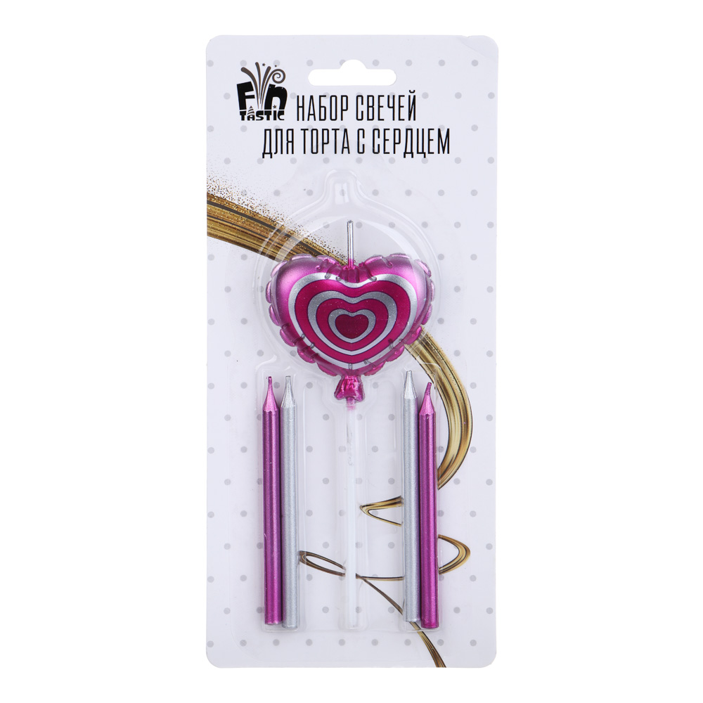 FNtastic Набор свечей для торта, 5 шт, с сердцем, 9х20 см - #2