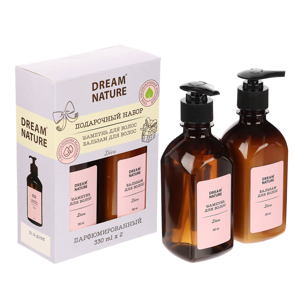 Подарочный набор женский DREAM NATURE Diva, Шампунь+бальзам для волос, 2*330мл - #1