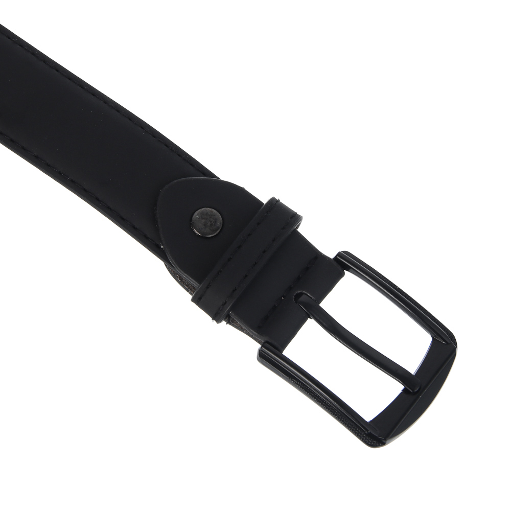 ЮL Ремень мужской, ПУ, металл, 120/130х3см, черный, РМ24-02 - #1
