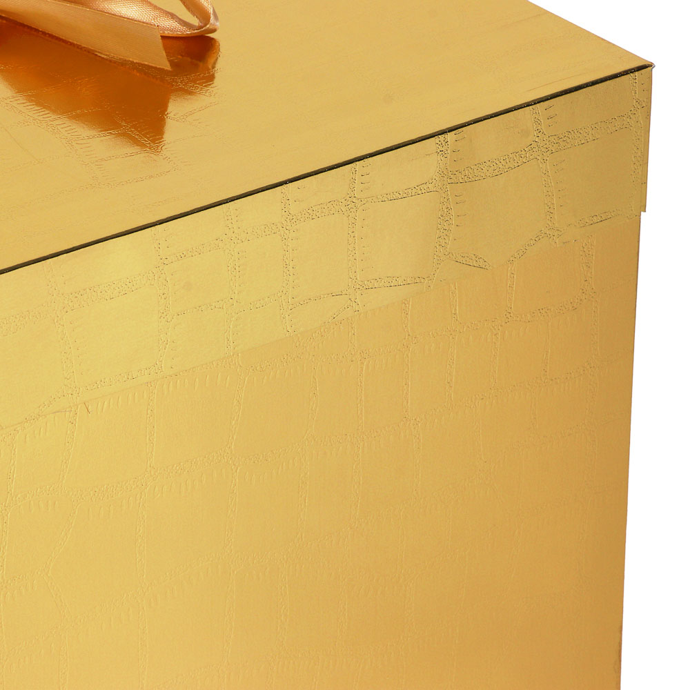 Коробка складная картонная, с фольгированным покрытием, и лентой, 30x30x30 см, 4 цвета - #3