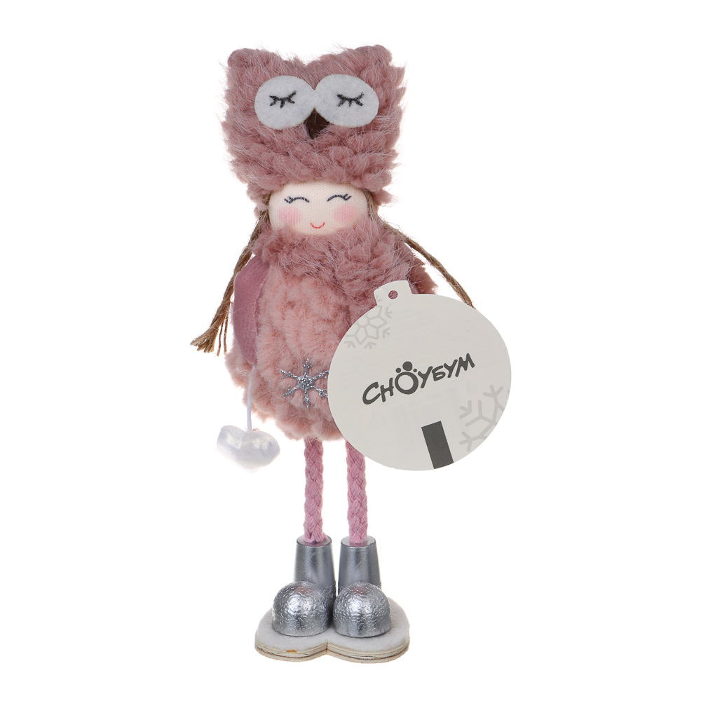 СНОУ БУМ Сувенир Девочка 5x5x15 см, полиэстер, коричневый, розовый, 2 вида - #6