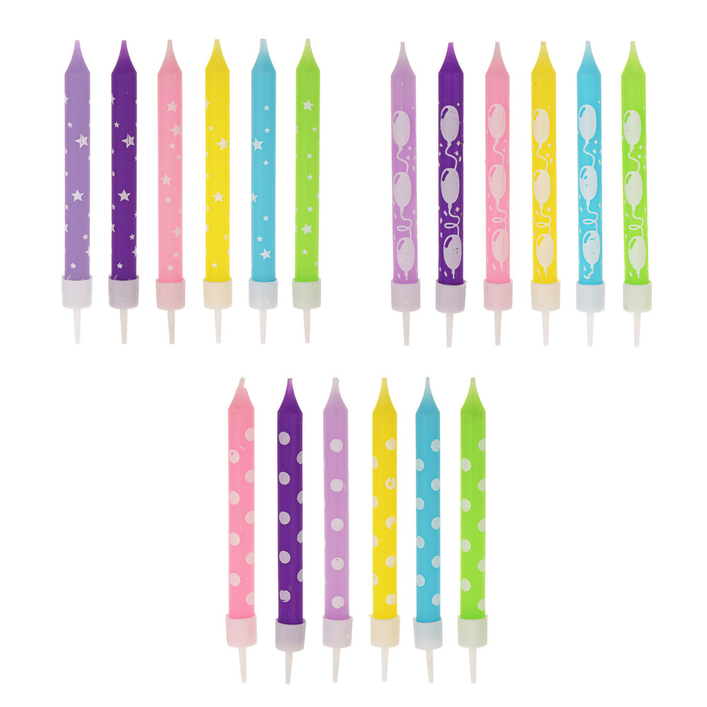 Набор свечей для торта тм Fntastic 9,2 см, с рисунками, парафин, 3 вида - #1