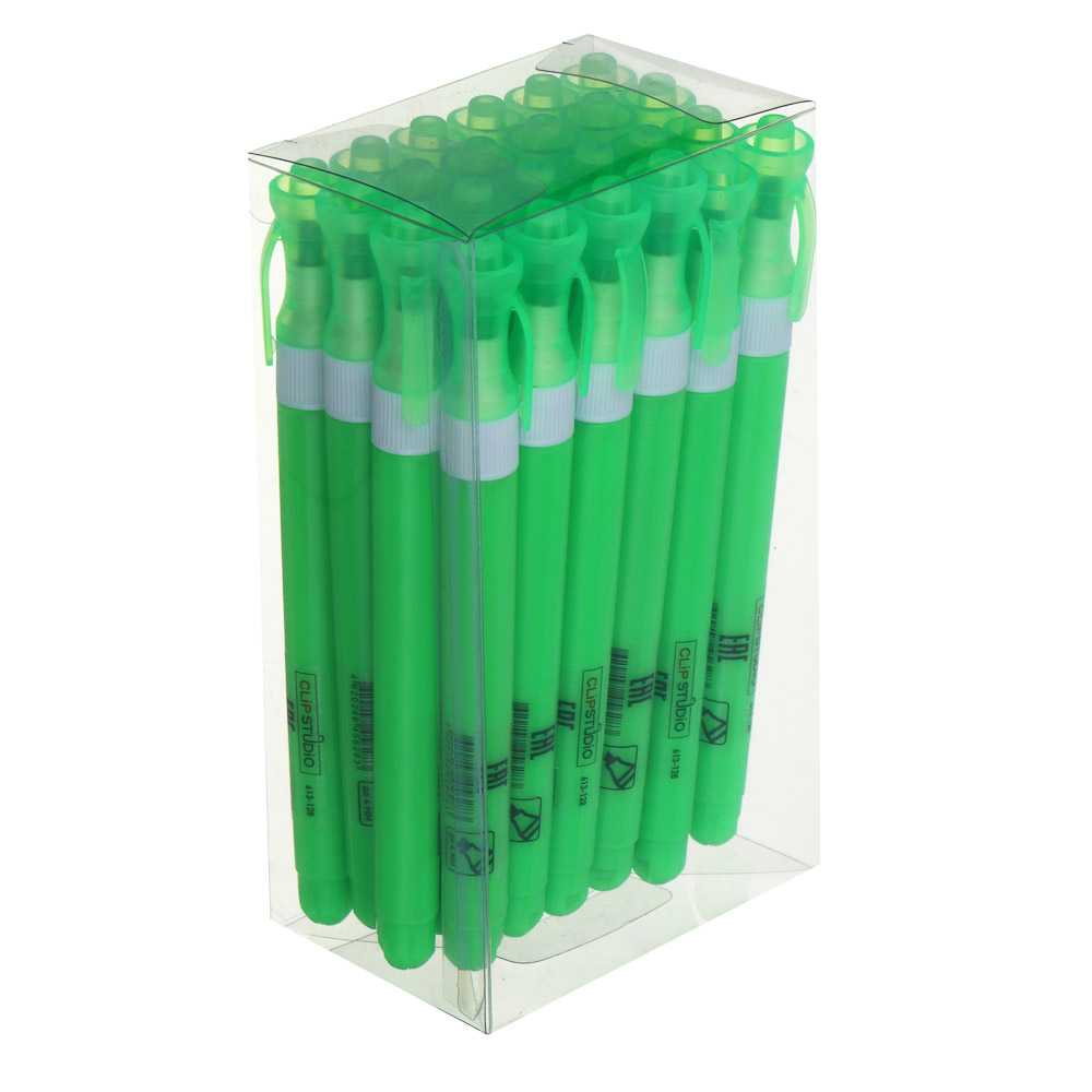 ClipStudio Маркер-выделитель зеленый, круглый корпус, скошенный наконечник - #5