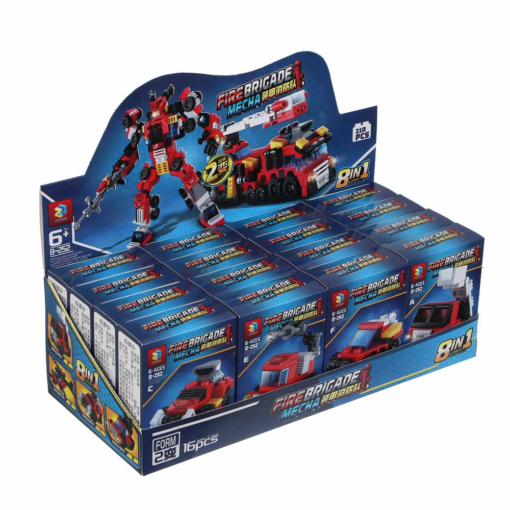 ИГРОЛЕНД Конструктор "Пожарная бригада" 8 в 1, 8х3,5х11 см, ABS, 6 видов - #4