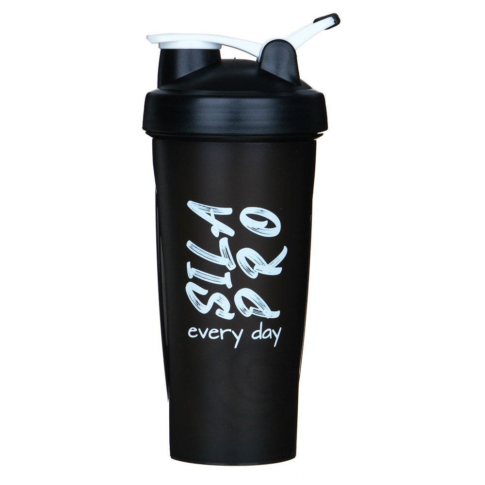 SILAPRO Шейкер спортивный, 600 мл, 22х10см, РР, нерж.сталь, ч/б микс - #2