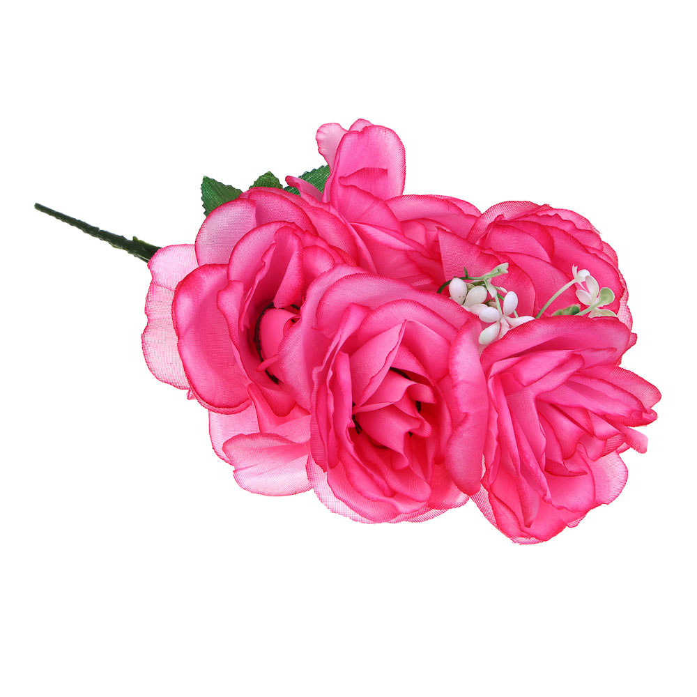 LADECOR Букет искусственных цветов розы розовые, 34 см, ткань, пластик, железная проволока - #1