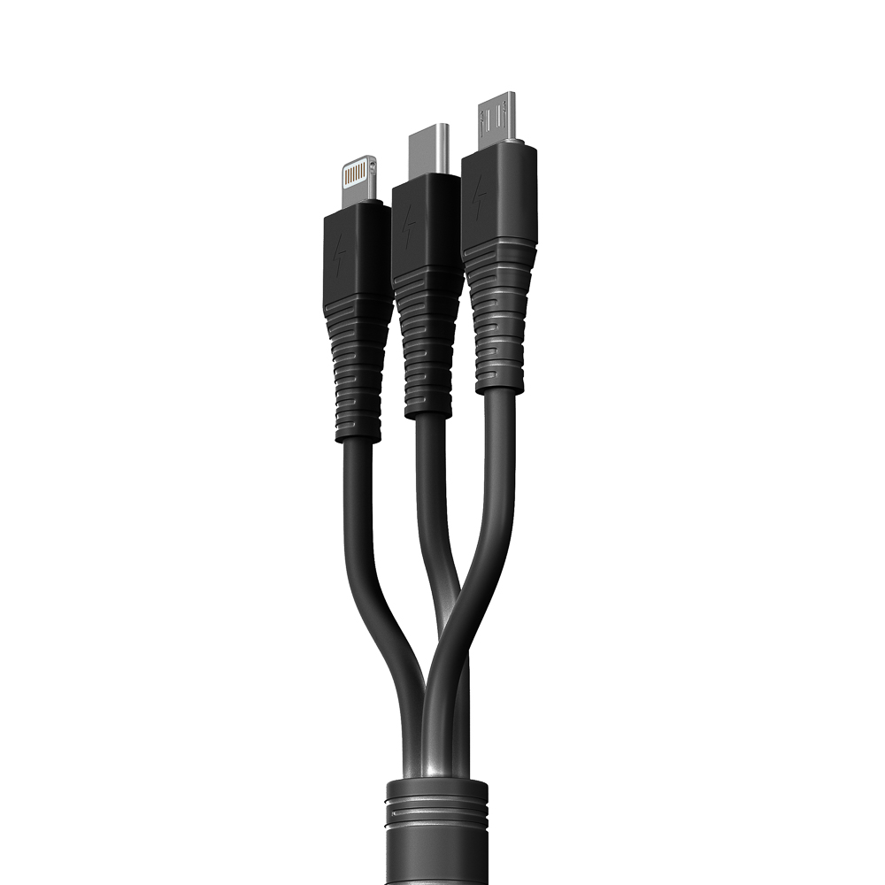Кабель для зарядки Forza "3 в 1", iP/Micro USB/Type-C, 3A, 100 см - #3