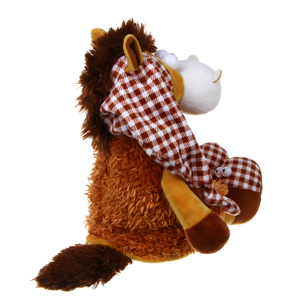 СНОУ БУМ Мягкий сувенир Лошадка в колпаке 20 см, полиэстер - #4