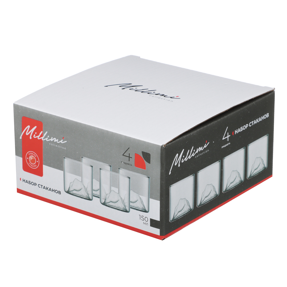 MILLIMI Набор стаканов Вершина 150 мл, 4 шт, стекло - #6