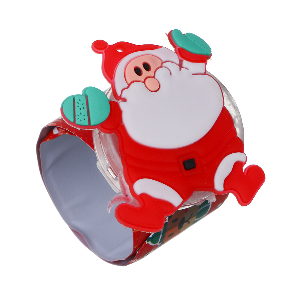 СНОУ БУМ Новогодний браслет клик-клак с подсветкой LED, 22см, пластик, 3хAG3, 1 режим, ассорт. диз. - #5