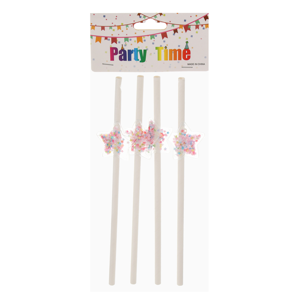 Набор трубочек для напитков "Звезды" тм Fntastic, 4 шт, пластик, бумага, PU - #4