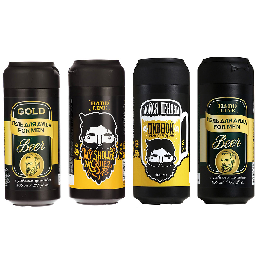 Гель для душа мужской HARD LINE пиво МИКС, 400мл - #1