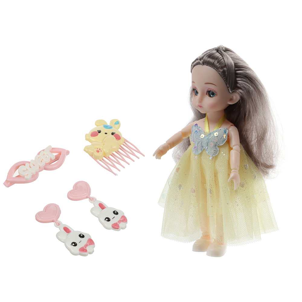 ИГРОЛЕНД Кукла шарнирная 15 см с аксессуарами, PP, ABS, PVC, 22х5,5х20 см, 4 дизайна - #4