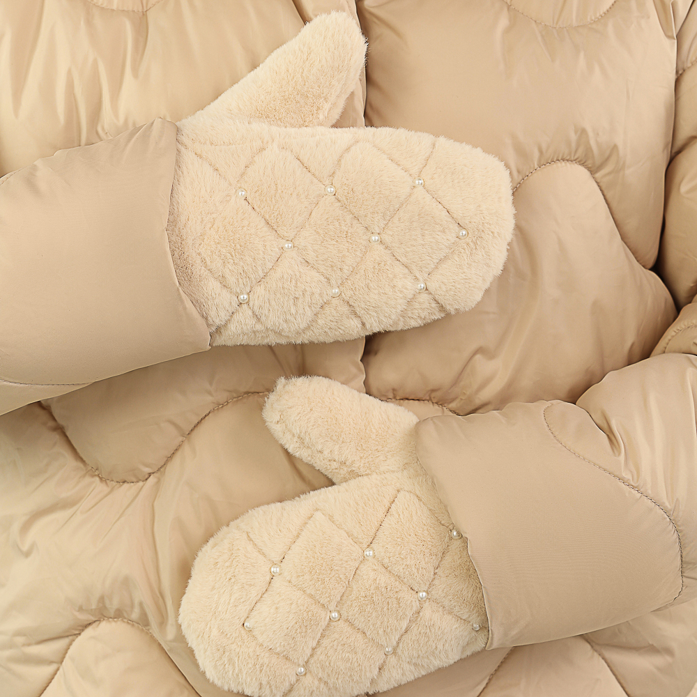 GALANTE Рукавицы женские из эко меха с искусст.жемчугом, р-р 18-20, 2 цвета, СЗПВ24-44 - #7