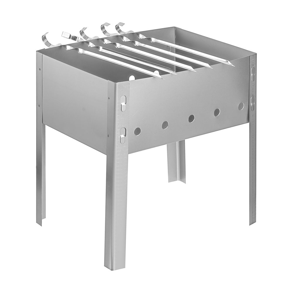 Мангал сборный "Эконом" тм GRILLBOOM, сталь 0,4мм, 35*25*35 см, с шампурами - #1