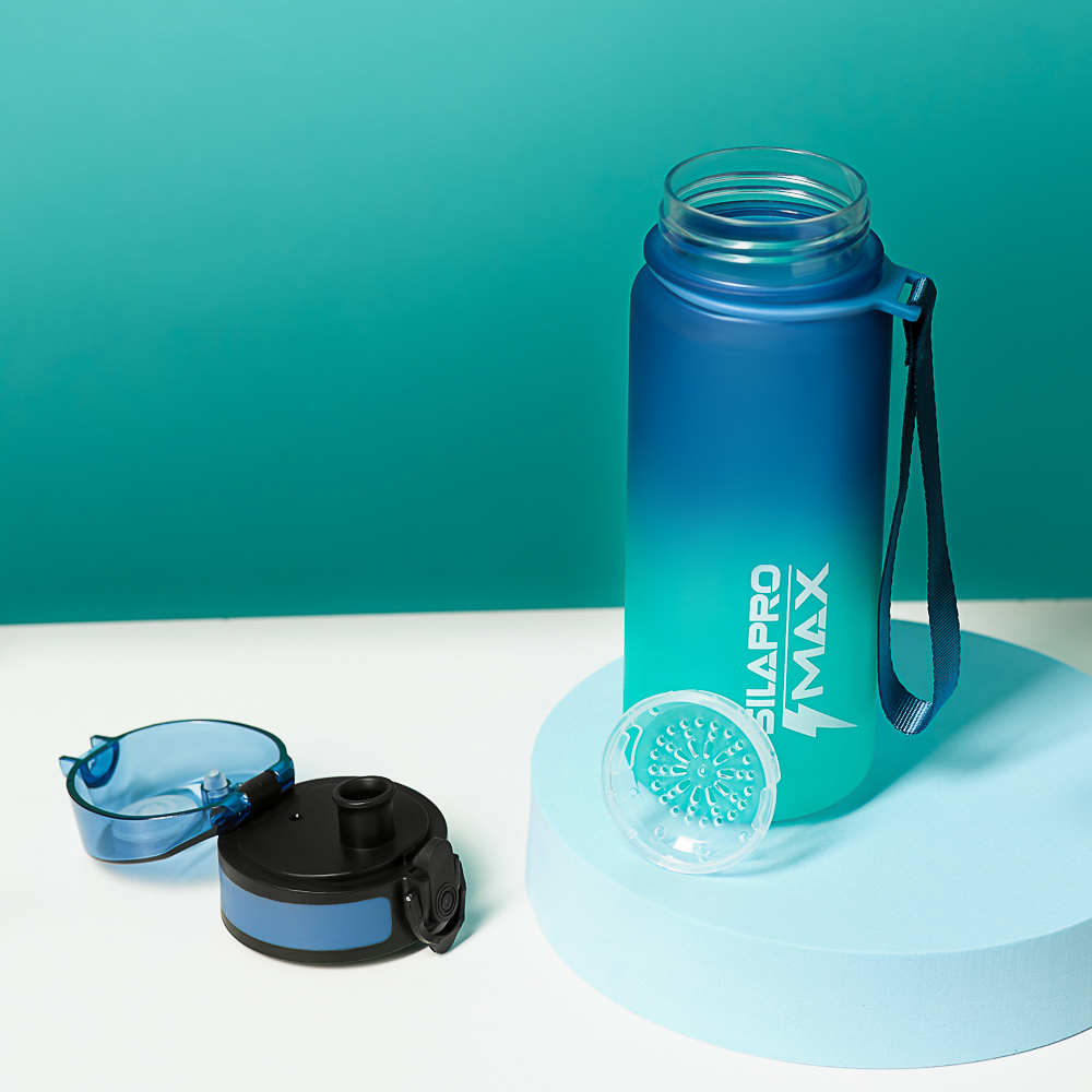 SILAPRO MAX Бутылка спортивная с замком, бирюзовая, 500мл, РС, РР - #16