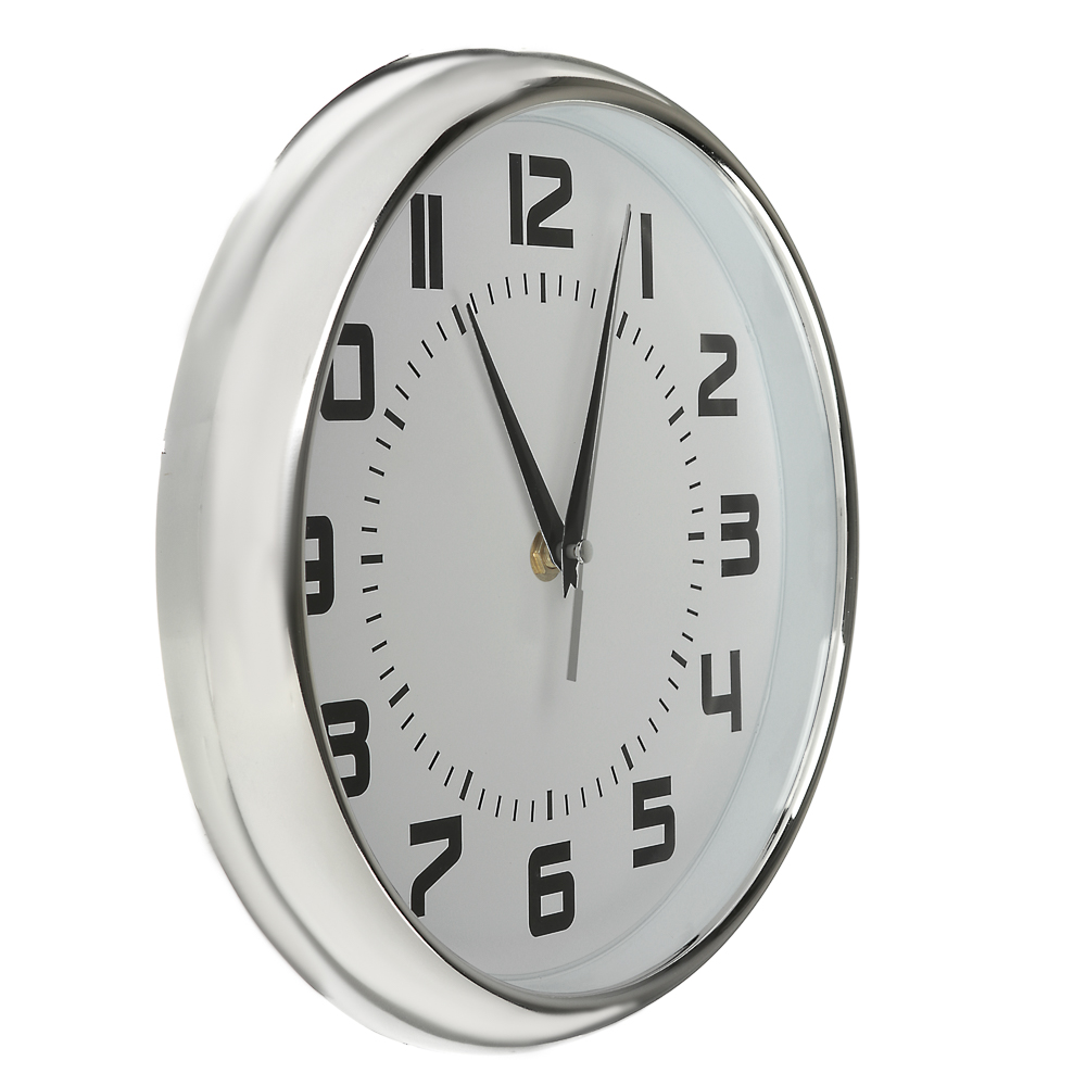 LADECOR CHRONO Часы настенные, 25 см, в хромированном канте, белые, пластик, 1хАА - #2
