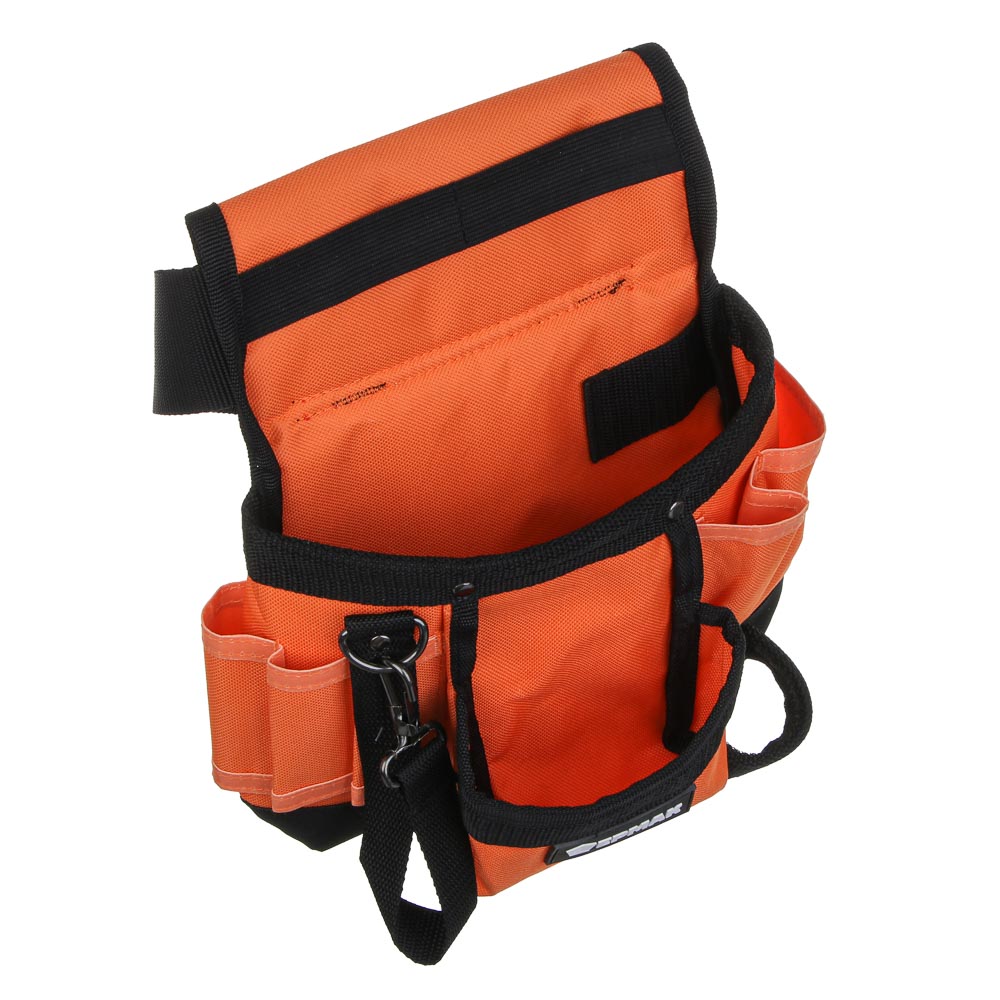ЕРМАК Сумка-пояс одинарная, держатель для молотка, 6 карманов, 29x24см - #4