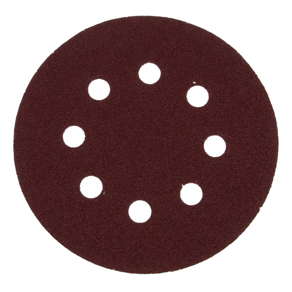 ЕРМАК Круг шлифовальный из абразивной бумаги на велкро основе, 8 отверстий, P60, 125 мм, 5шт. - #3
