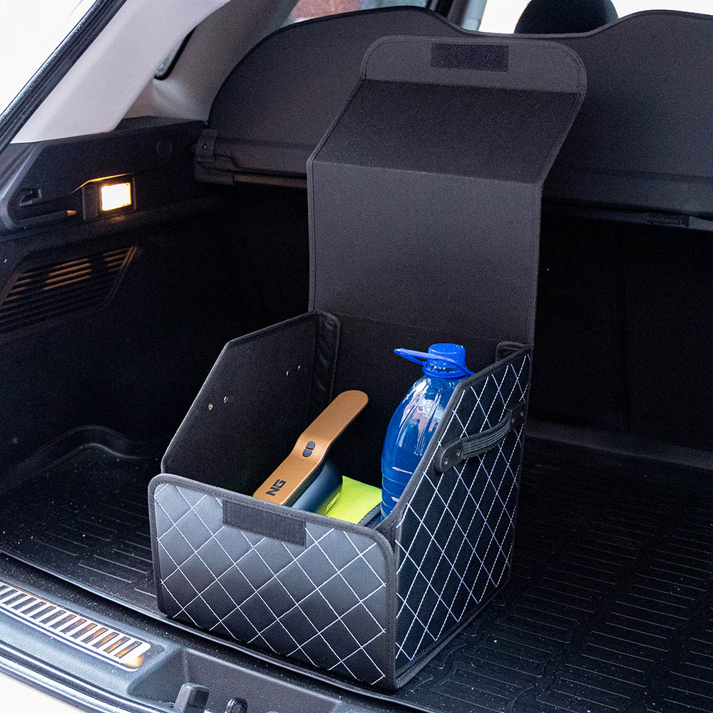 NG Органайзер багажника, 30х30х30 см, экокожа, Premium, черный - #8