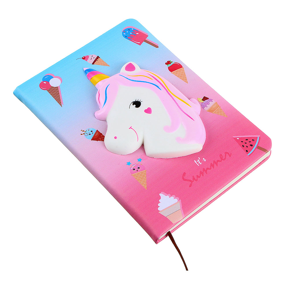 Записная книжка, 21,5х14,6см, 80л., тв.обложка из иск.кожи, аппликация "сквиш", 2 дизайна - #5