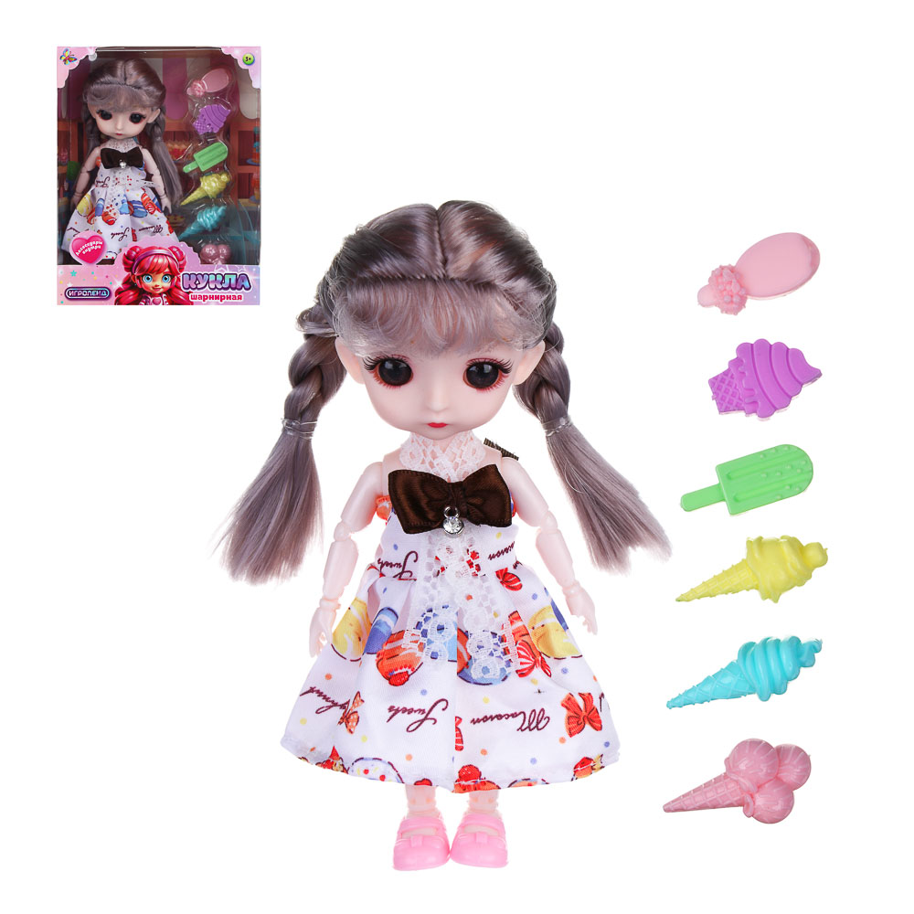 ИГРОЛЕНД Кукла шарнирная 15 см с аксессуарами, PP, ABS, 21х6х21,5 см, 4 вида - #1